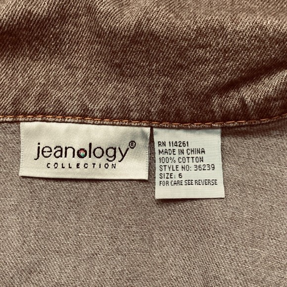 Jeanology Collection Jean Jacket Size 6 Jewel Embellished 3/4 Sleeve Vintage Y2K - Picture 11 of 12